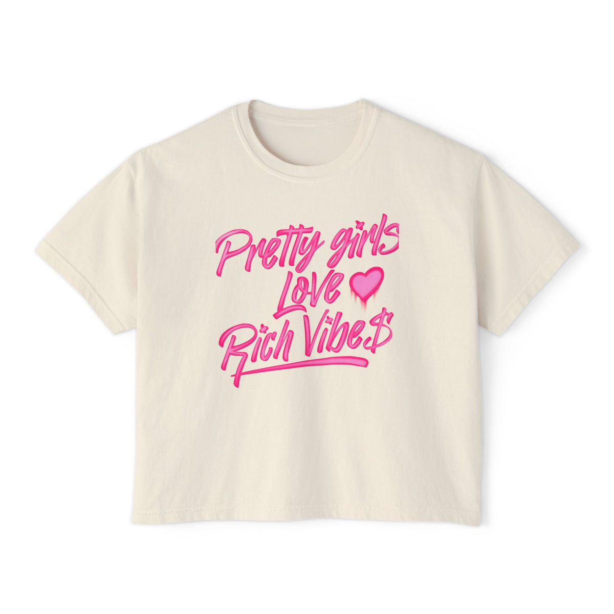 WHITE PRTTY GIRL LUV RICH VIBES OVERSIZED SHIRTS 💕
